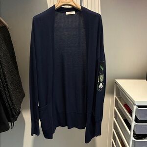 Equipment Dark Blue Open Cardigan